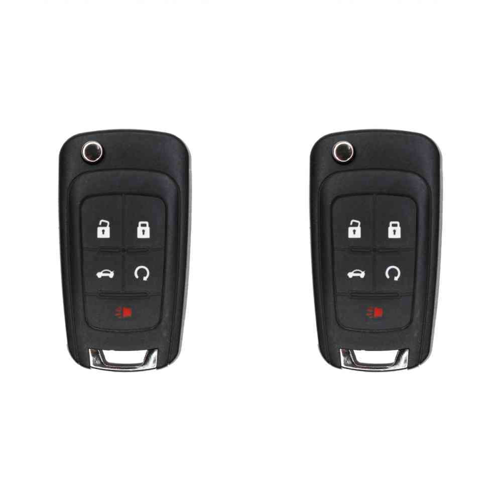 Eye4Techs Replacement Flip Key Fob for 2012 Buick Allure FCC OHT01060512 OHT01060512 V2T01060512 V2T01060514 AVL-B01T1AC AVL-B01T2AC Part Number 13586785 13500319 13585209 Pack of 2